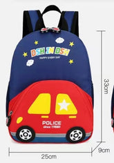 Best Quality Police Car Shoulder School Bags For Preschoolers. Stylish and Imported and Banded Backpack for kids Buy Online in Pakistan